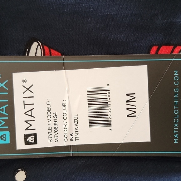 Matix Men's Navy Blue Patterned Shirt - Picture 2 of 7